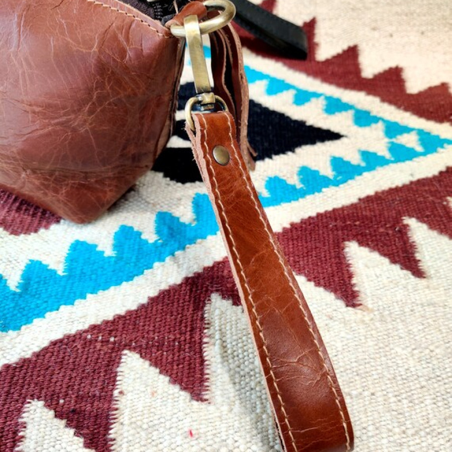 Tooled Leather Clutch | Western Style Women's Clutch | Unique Design Leather purse / washbag 6