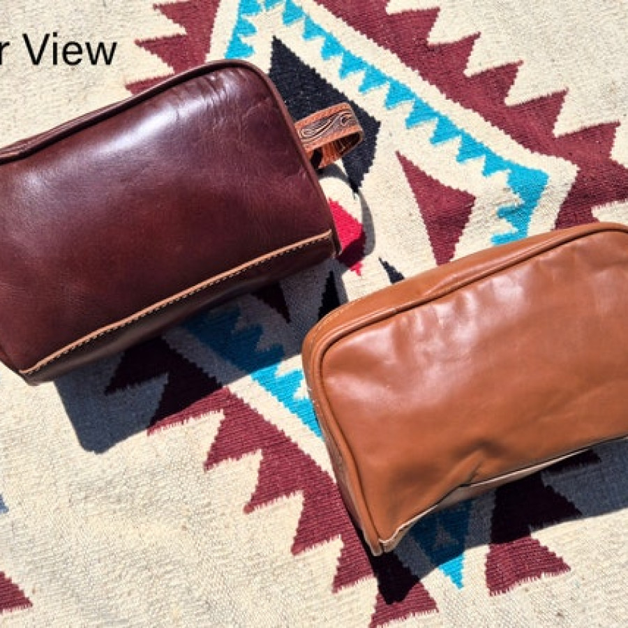 Western-style genuine cowhide and tooled leather wash bag | toiletries bag | makeup bag 8