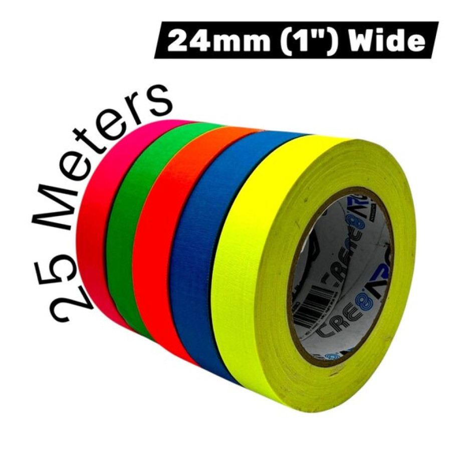 Fluorescent Neon Gaffer tape | 1" Spike tape | For Hula Hoop Art & Crafts 1