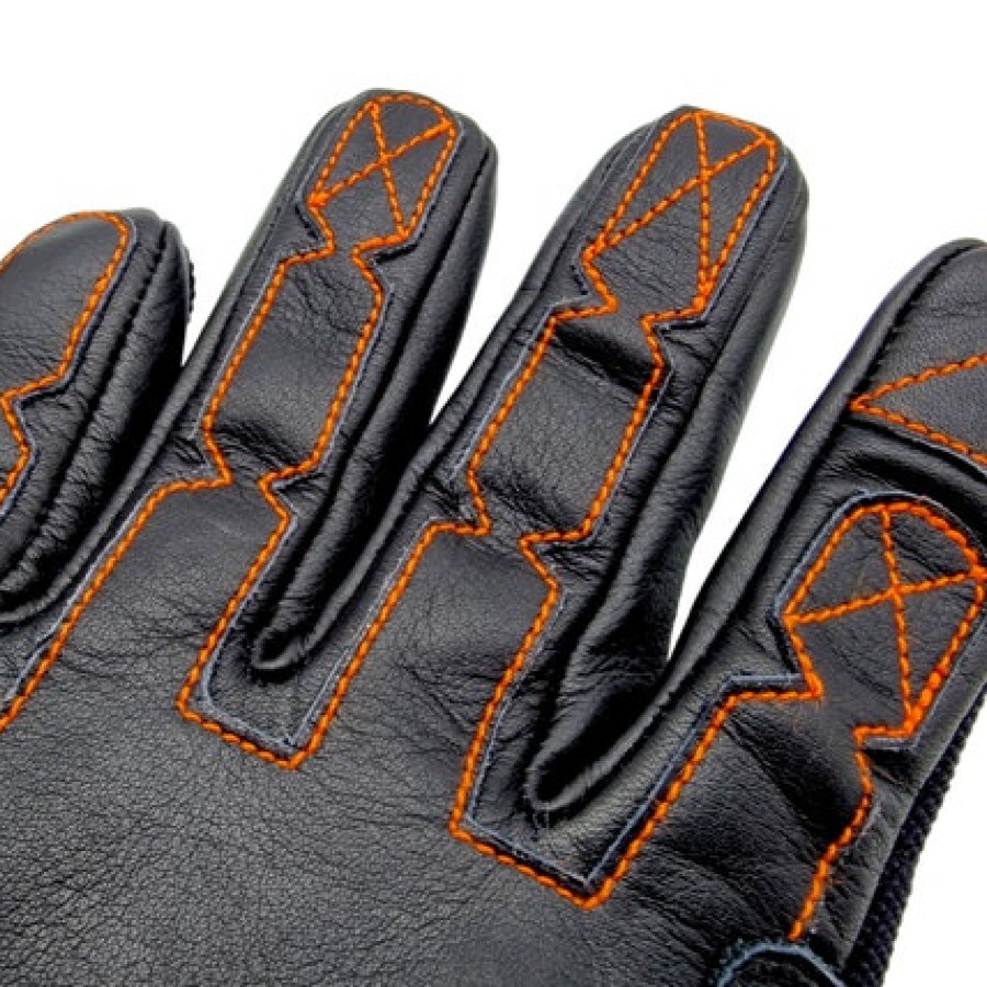 Super Tough Black Leather Customisable Work Gloves, General Purpose Garden Gloves, Heavy Duty Gloves, Men's Workwear 8