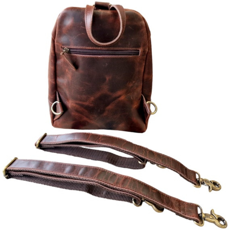 Western style cowhide and genuine leather compact backpack | small cowhide backpack | cowhide shoulder bag | cowhide purse 5