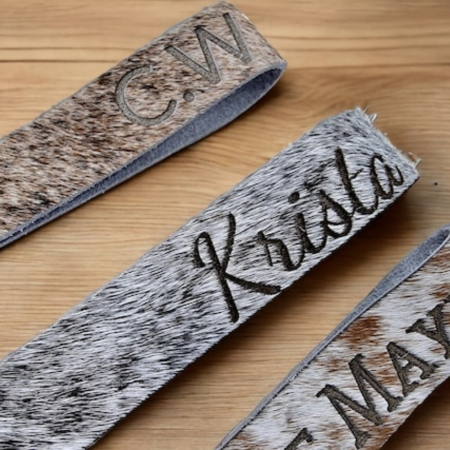Customized laser embossed Genuine Cowhide Wrist Lanyard | Keychain Lanyard | Keyring Lanyard 2