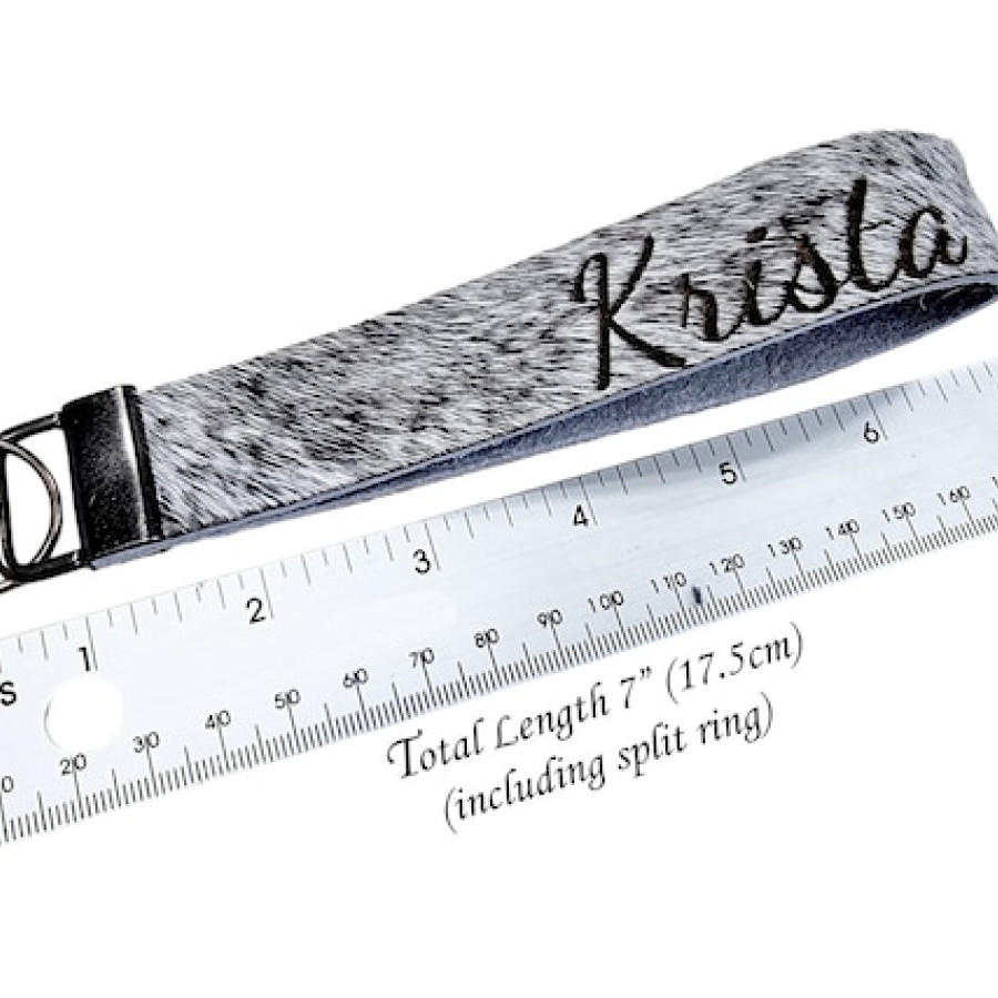 Customized laser embossed Genuine Cowhide Wrist Lanyard | Keychain Lanyard | Keyring Lanyard 3