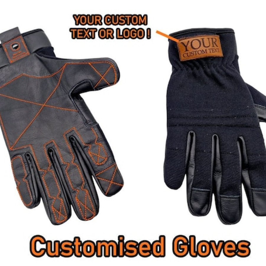 Customisable genuine leather work gloves | heavy duty gloves | Gardening gloves | Laser engraved with your logo or custom text! 1