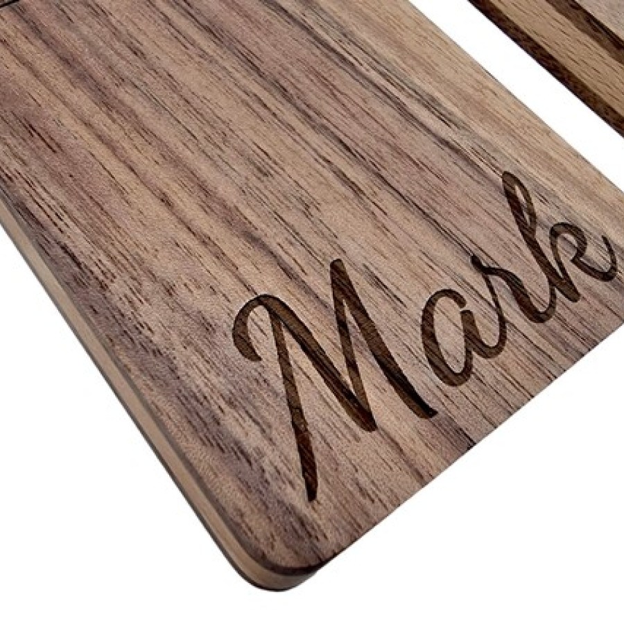 Laser Engraved / Custom made hardwood business card holder - Laser engraved with a text and font of your choice! - The perfect gift ! 7