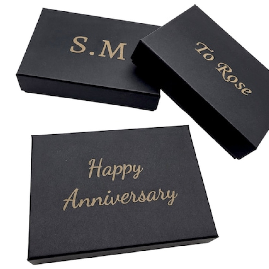 Customised engraved black gift boxes | Ideal for jewelry and other small gifts | Personalised gift boxes 0