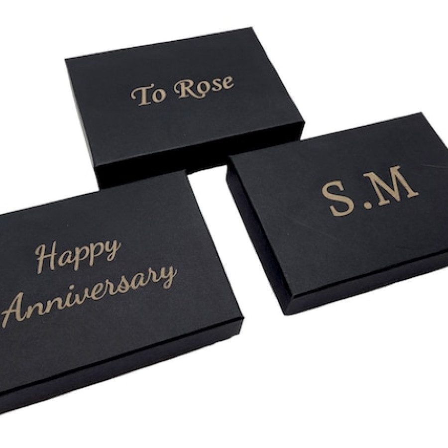 Customised engraved black gift boxes | Ideal for jewelry and other small gifts | Personalised gift boxes 1
