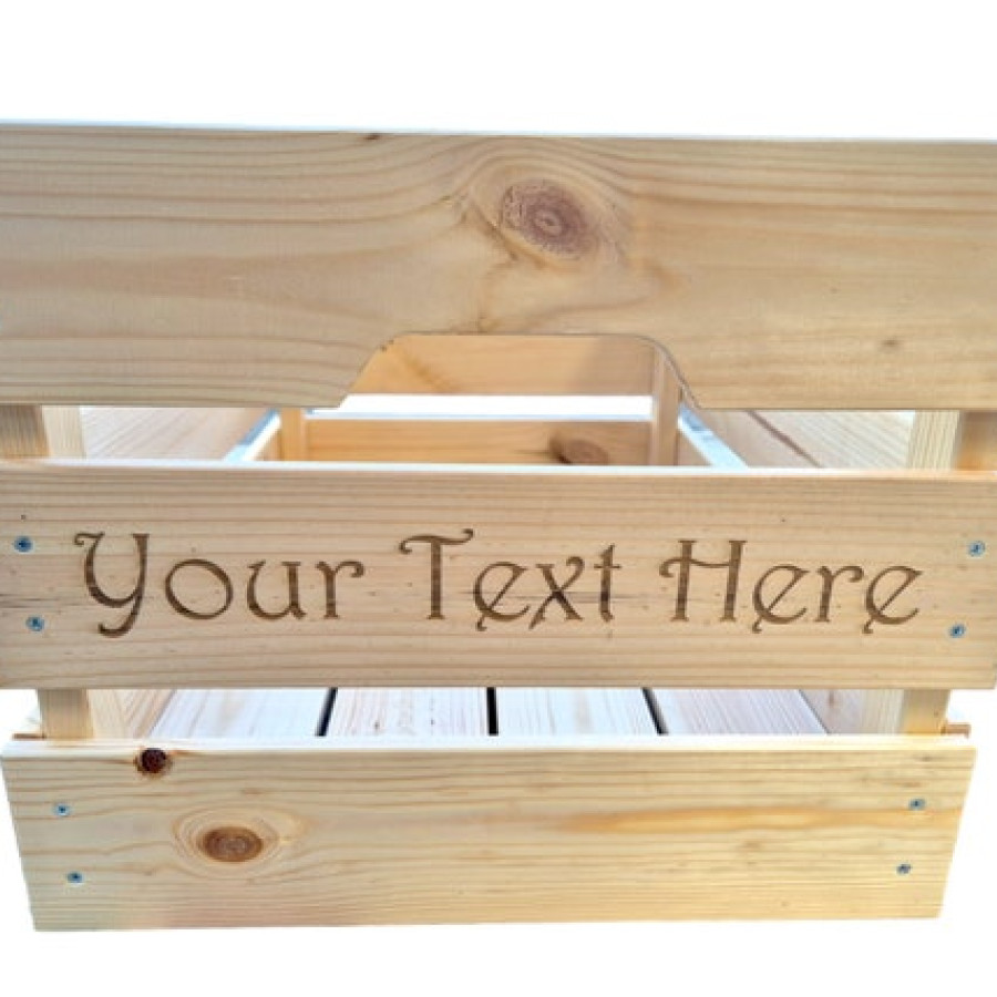 Custom made Laser-engraved pine wood storage crates  / customised wooden storage boxes 3
