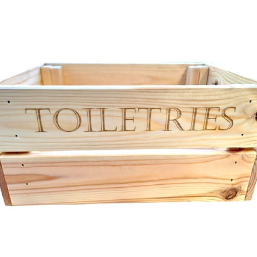 Custom made Laser-engraved pine wood storage crates  / customised wooden storage boxes 5