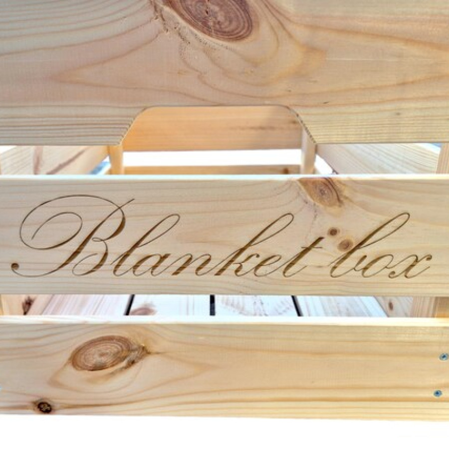 Custom made Laser-engraved pine wood storage crates  / customised wooden storage boxes 7