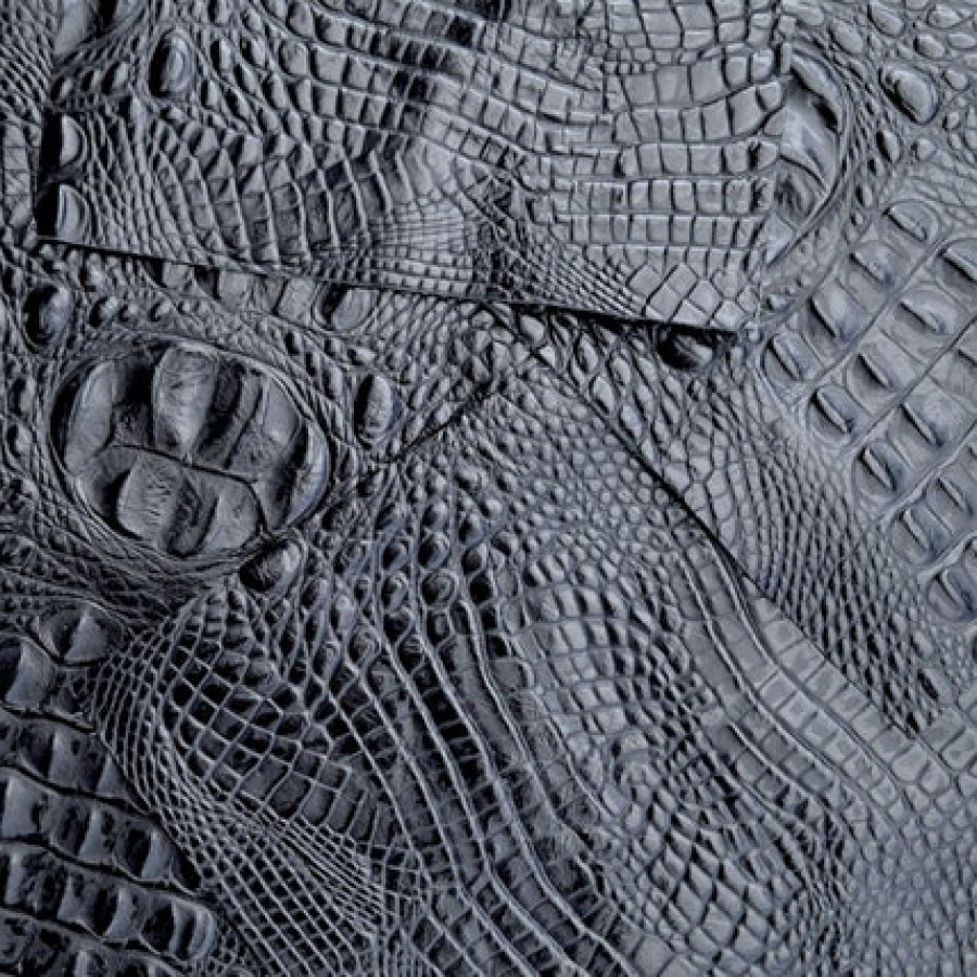 Genuine leather | embossed crocodile 'look' leather | Black crocodile croc embossed cowhide leather |  Croc Saddle 4