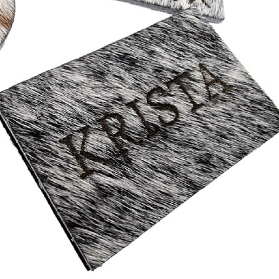 Personalized Genuine cowhide velcro or sew-in Patch | laser etched | Customised with Text or initials| Rectangle, Circle, square - Hat patch 2