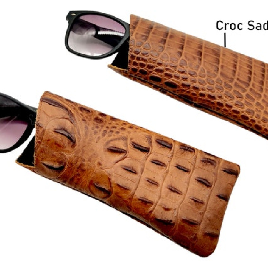 Embossed Genuine Leather Glasses Case, Texas Longhorn Sunglasses Sleeve 2
