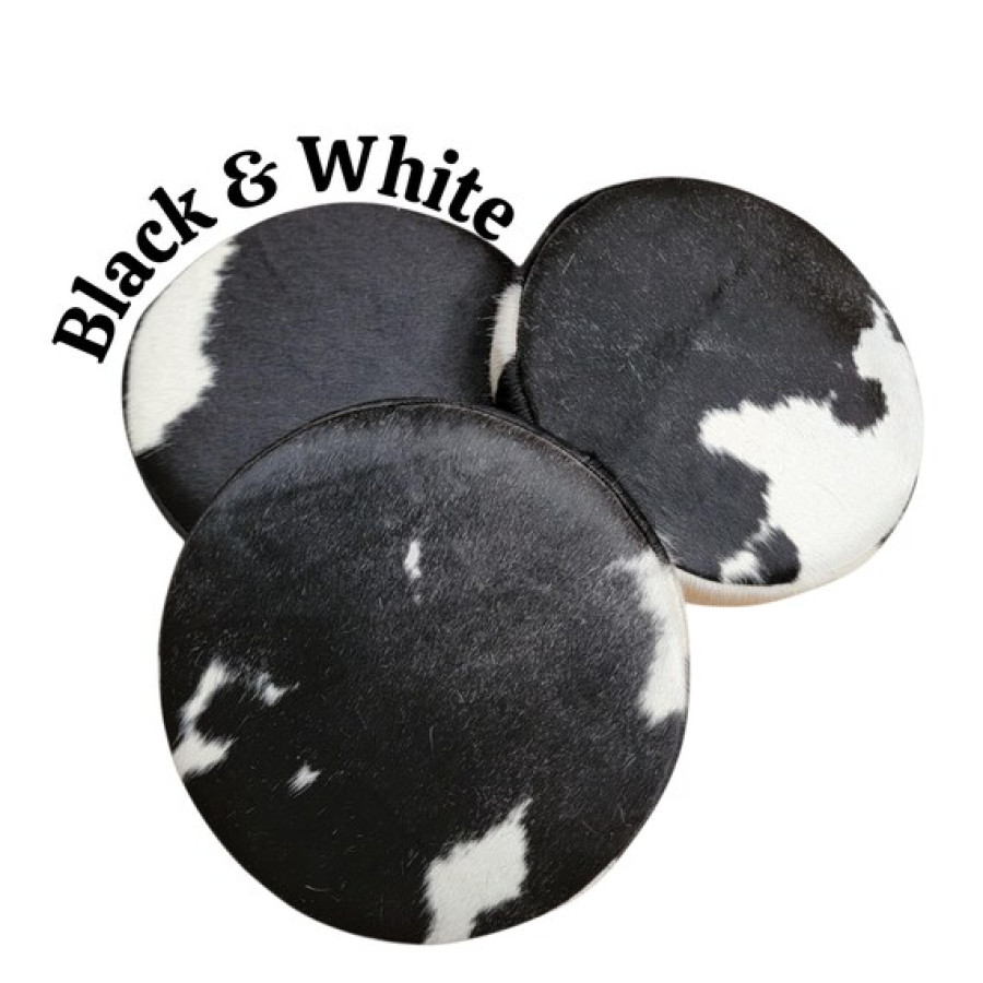 Genuine Cowhide Replacement Round 14" Stool Seat 3