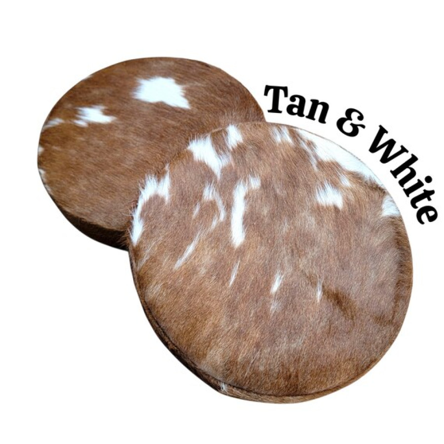 Genuine Cowhide Replacement Round 14" Stool Seat 6