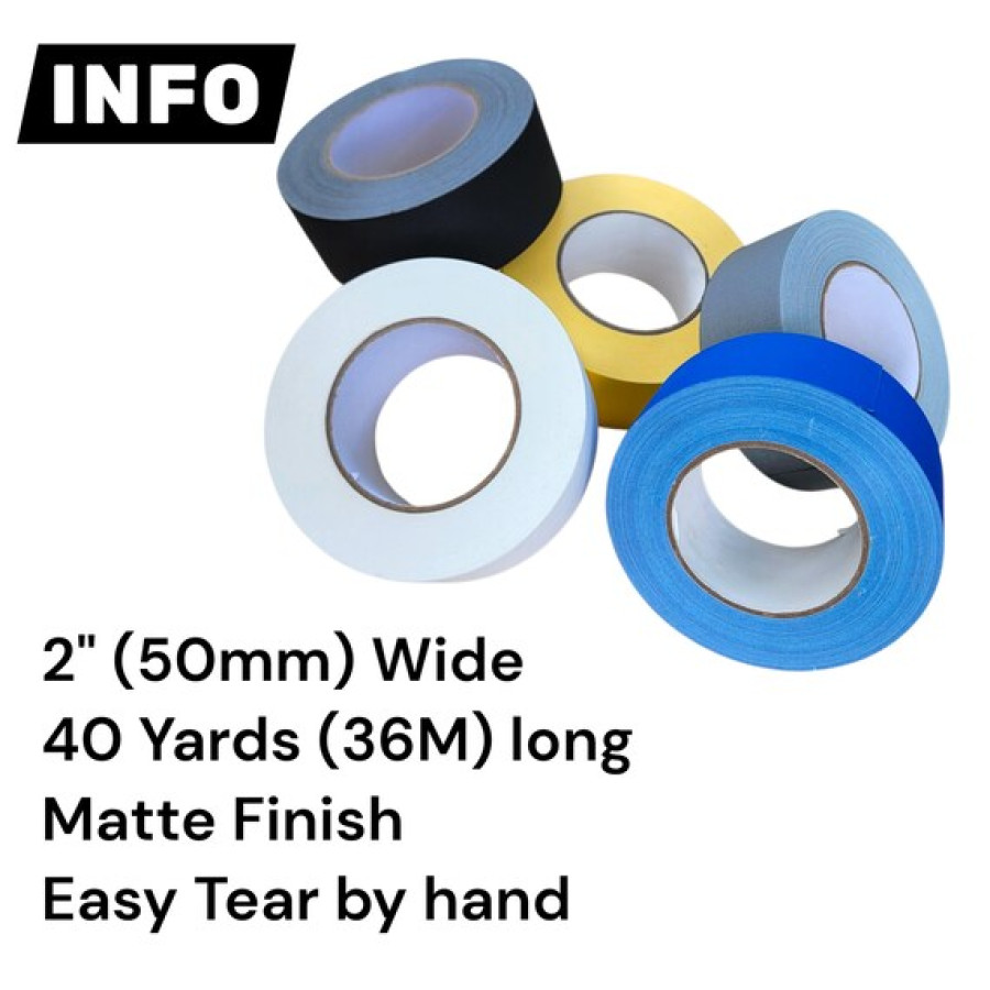 2" Wide Gaffer Tape | Matte Finish Cloth Tape | Available in 5 unique colours! 1