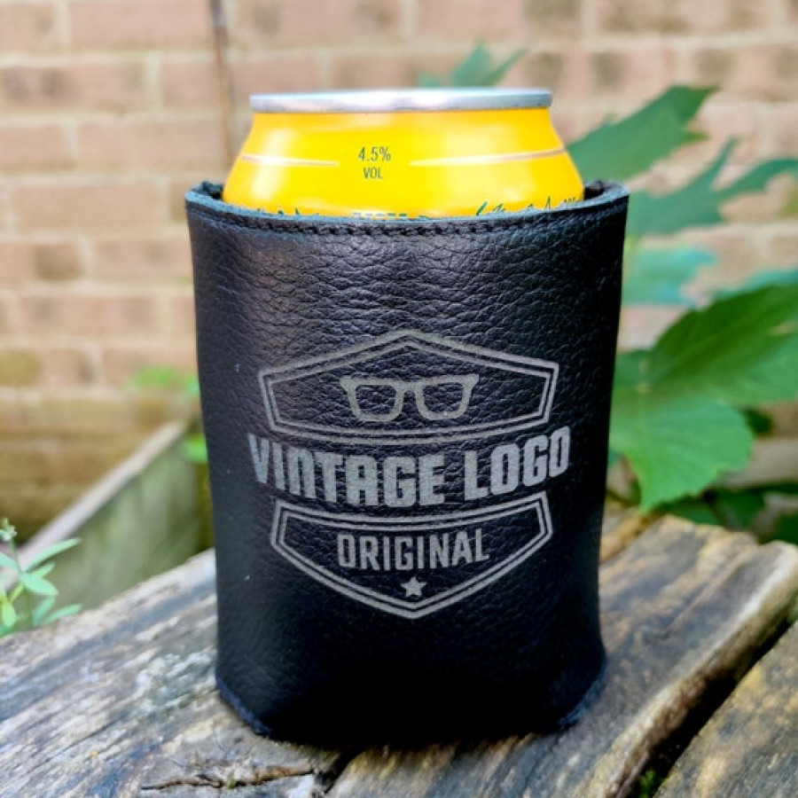 Customised beer cosies - Genuine leather and neoprene can Coosies / can coolers - for 12oz/ 16oz cans - Groomsman gift - Handmade 4