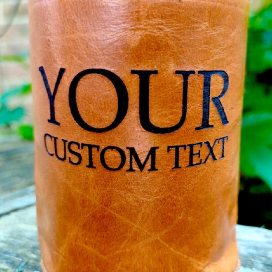 Customised beer cosies - Genuine leather and neoprene can Coosies / can coolers - for 12oz/ 16oz cans - Groomsman gift - Handmade 6