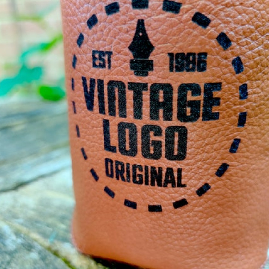 Customised beer cosies - Genuine leather and neoprene can Coosies / can coolers - for 12oz/ 16oz cans - Groomsman gift - Handmade 7