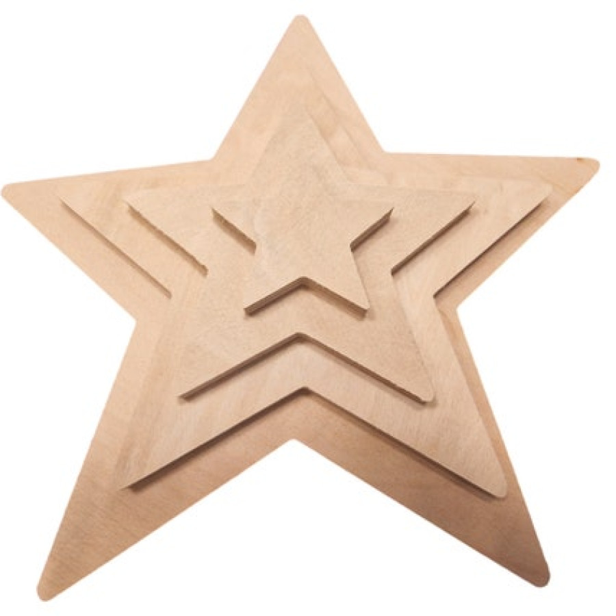 Star shaped Jade Plywood CNC pre-cut 12mm thick | Various sizes available wooden star template 1