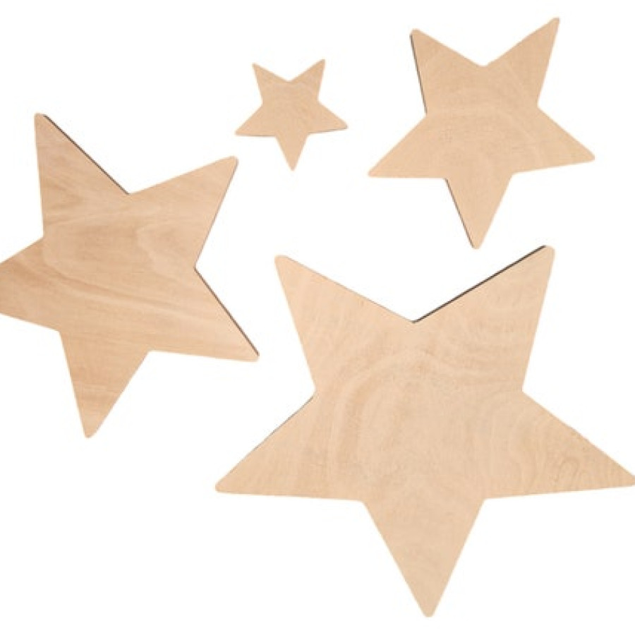 Star shaped Jade Plywood CNC pre-cut 12mm thick | Various sizes available wooden star template 4