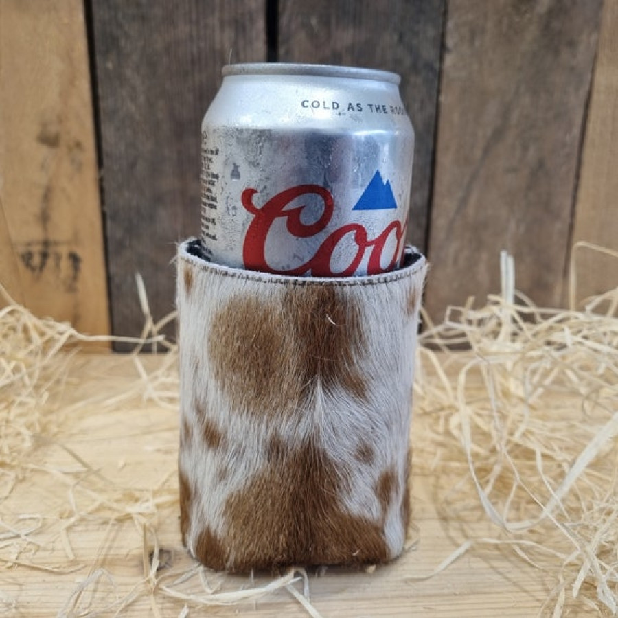 Genuine cowhide and neoprene beer Coosies / can coolers - for 12oz/ 16oz cans - Groomsman gift - Handmade 5