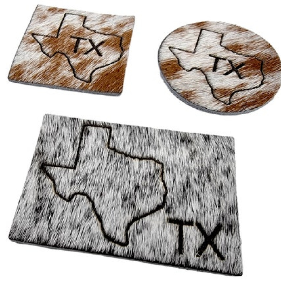 Texas state genuine cowhide velcro or sew-in Patch | laser etched | With Texas state / Longhorn design Rectangle, Circle, square - Hat patch 2