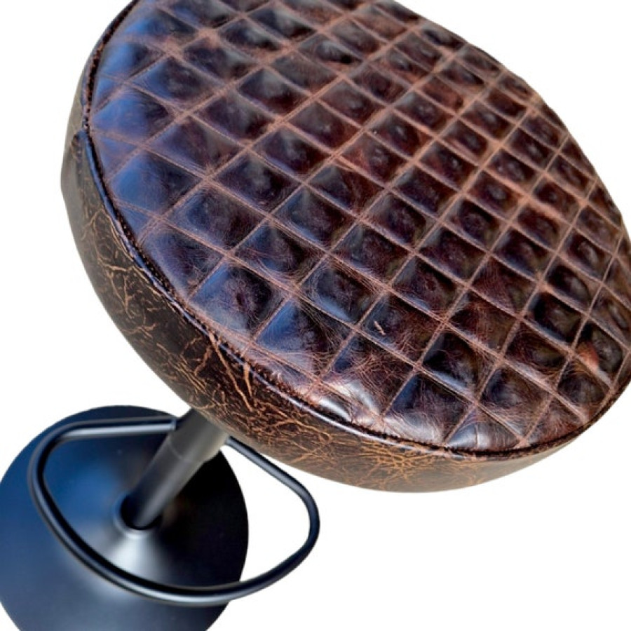 Handmade Genuine Leather Round stool Replacement Seat /  for Counter Stools and bar stools - Various colors Available 1
