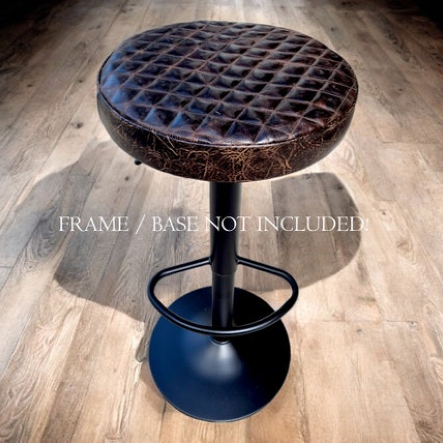 Handmade Genuine Leather Round stool Replacement Seat /  for Counter Stools and bar stools - Various colors Available 2
