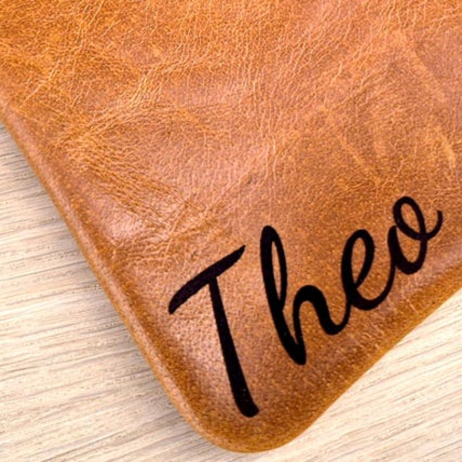 Custom Embossed Genuine Mustang Tan Leather Glasses Case / Customised Leather Sunglasses Case 7