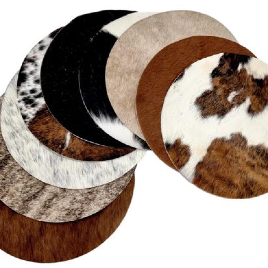 Di-cut round cowhide circles 32cm diameter - Can be used as Cowhide Placemats 0