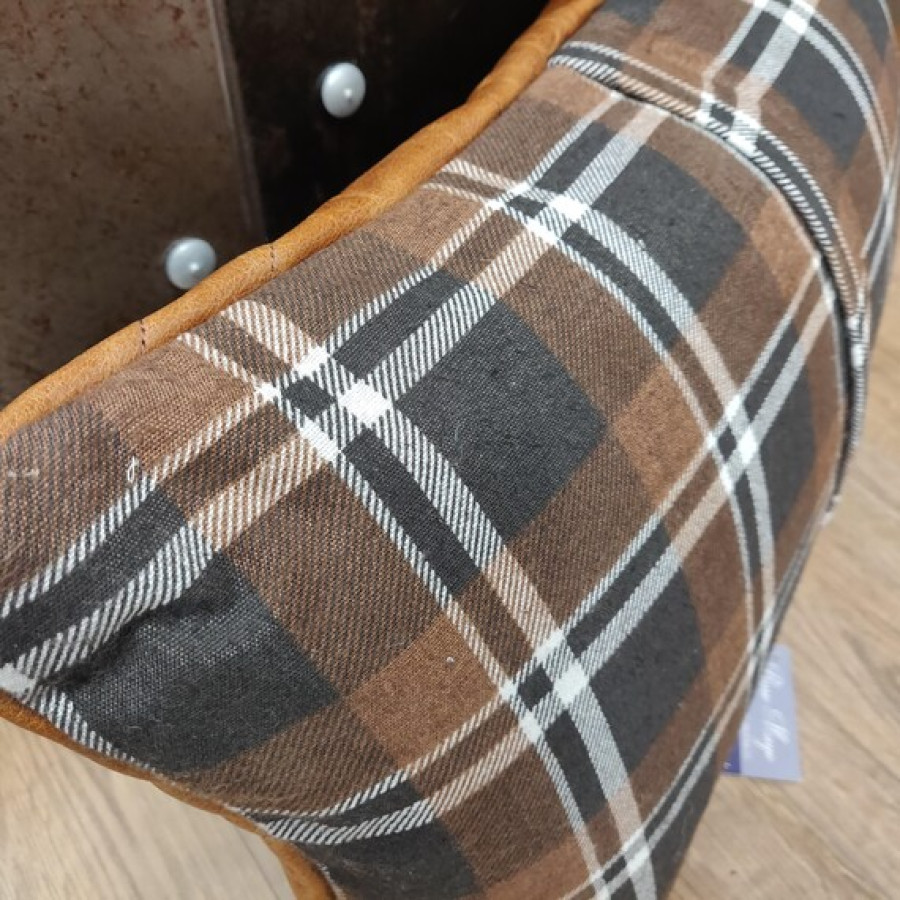 Vintage leather Union Jack vintage cushion cover / pillow cover - In tan or black leather 7
