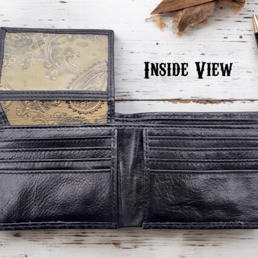 Genuine leather Embossed Vintage Bi-fold wallets - Available in 4 stunning designs 7