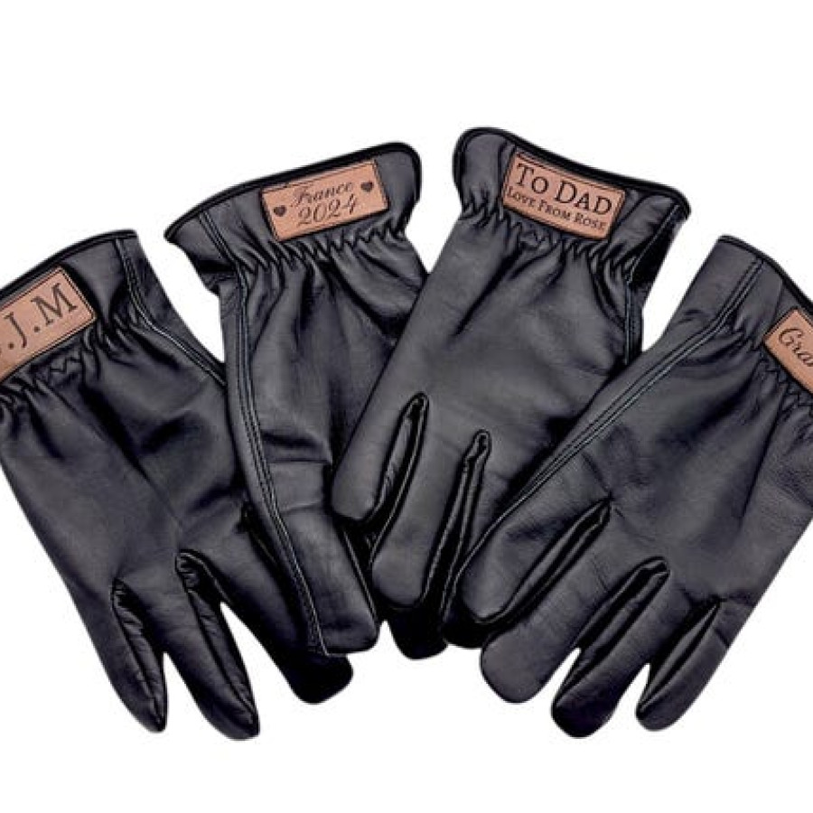 Customised Black Leather Thermal Gloves, Winter cold weather Driving Gloves 2