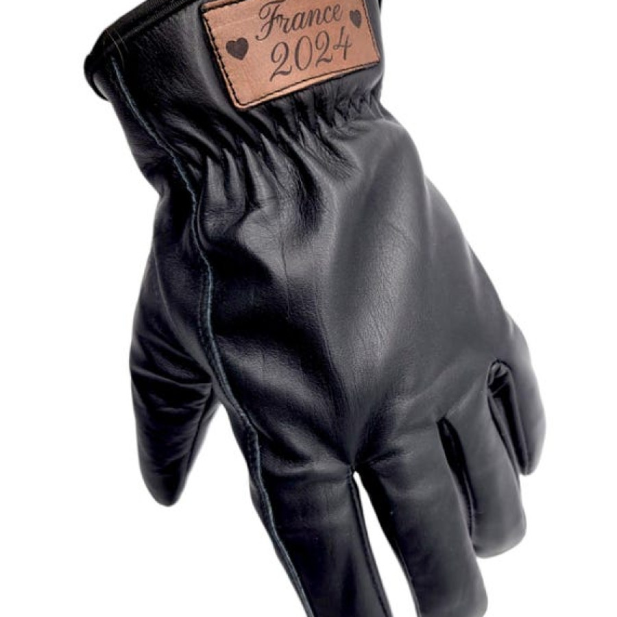 Customised Black Leather Thermal Gloves, Winter cold weather Driving Gloves 4