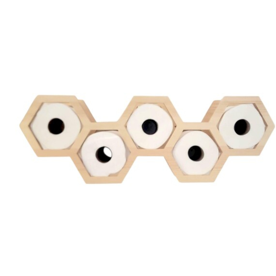 Hexagonal Solid Pine Wood CNC Cut Toilet Roll Holder | Bathroom Storage Organizer | Rustic Toilet Paper Holder | Bathroom Decor 7