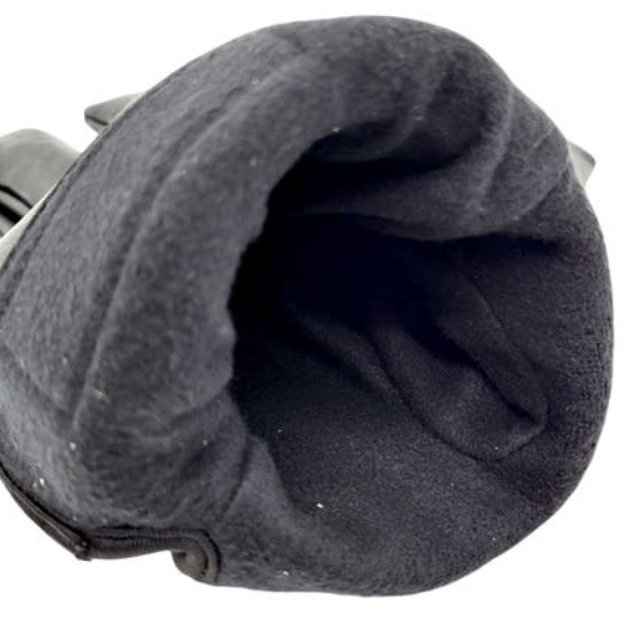 Customised Black Leather Thermal Gloves, Winter cold weather Driving Gloves 9