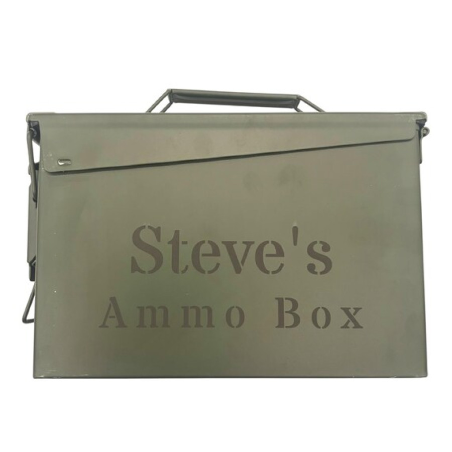 Personalised Ammo Box | Customised Gift | Engraved Ammo Box | Olive Green Storage | Military Style Keepsake 5
