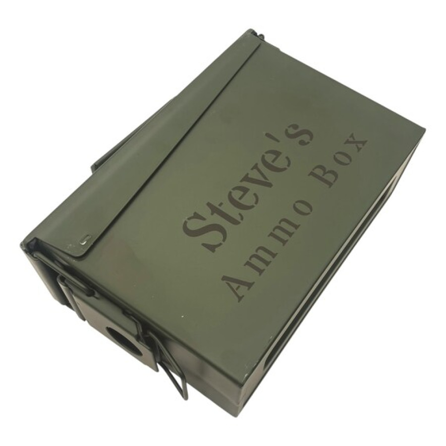 Personalised Ammo Box | Customised Gift | Engraved Ammo Box | Olive Green Storage | Military Style Keepsake 6