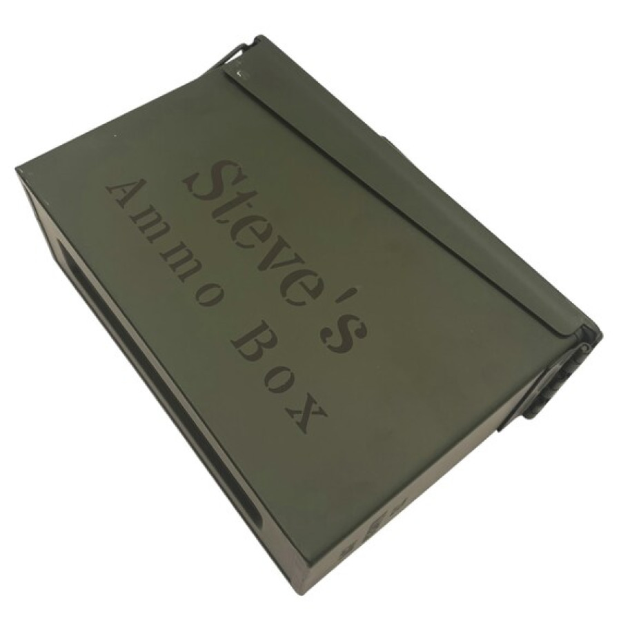 Personalised Ammo Box | Customised Gift | Engraved Ammo Box | Olive Green Storage | Military Style Keepsake 7