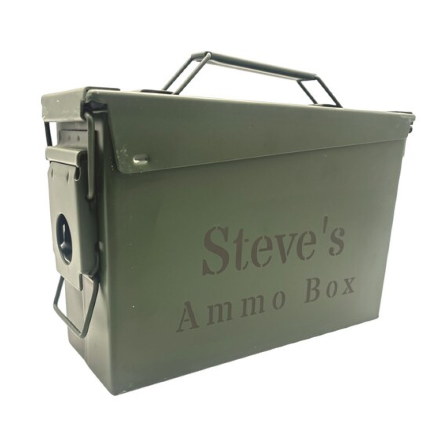 Personalised Ammo Box | Customised Gift | Engraved Ammo Box | Olive Green Storage | Military Style Keepsake 8