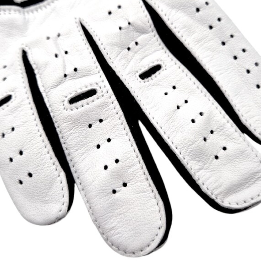 Customisable Genuine Leather Golf Glove for Left Hand & Right Hand, White Golf Glove, Golf Accessories 7