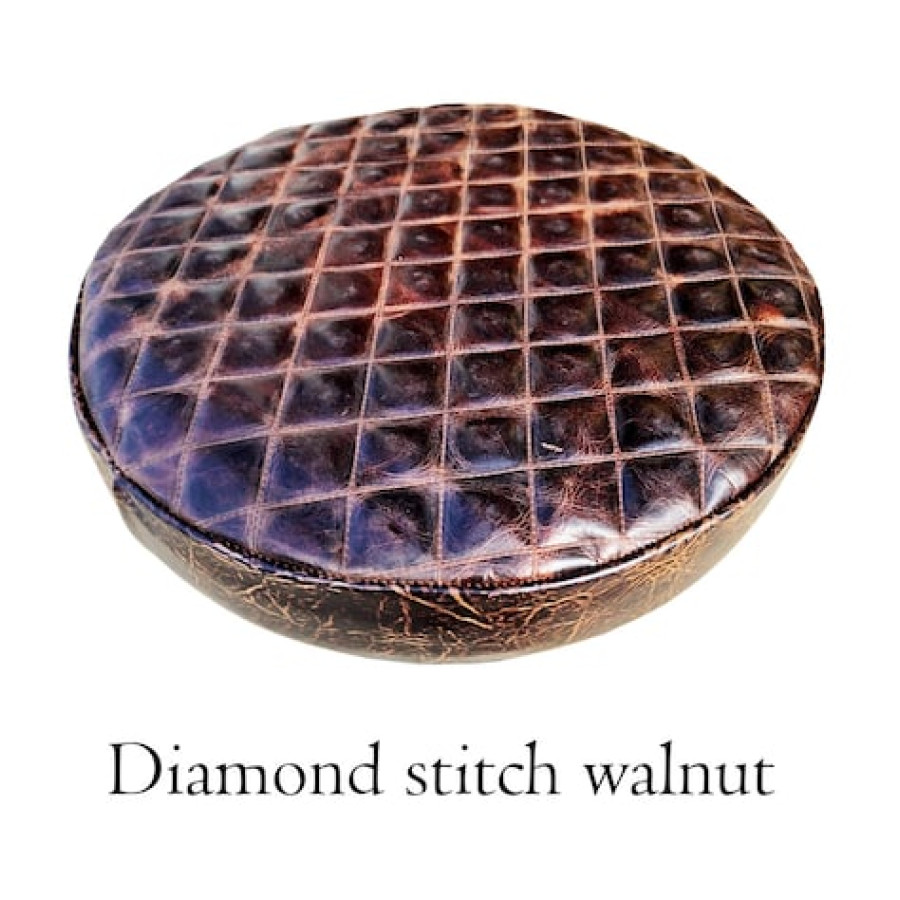 Embossed Leather Round Bar Stool Seat Cushion, Replacement Seat for Kitchen Stool, Counter Height Stool 2