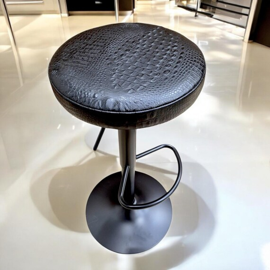 Embossed Leather Round Bar Stool Seat Cushion, Replacement Seat for Kitchen Stool, Counter Height Stool 4