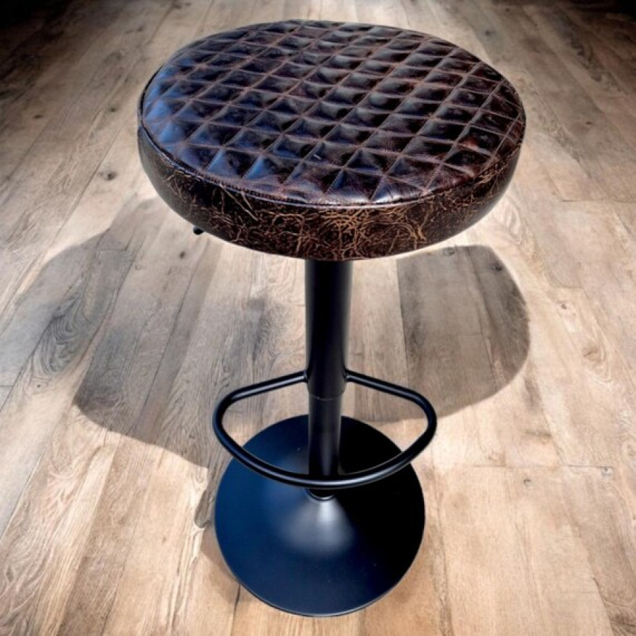 Embossed Leather Round Bar Stool Seat Cushion, Replacement Seat for Kitchen Stool, Counter Height Stool 7