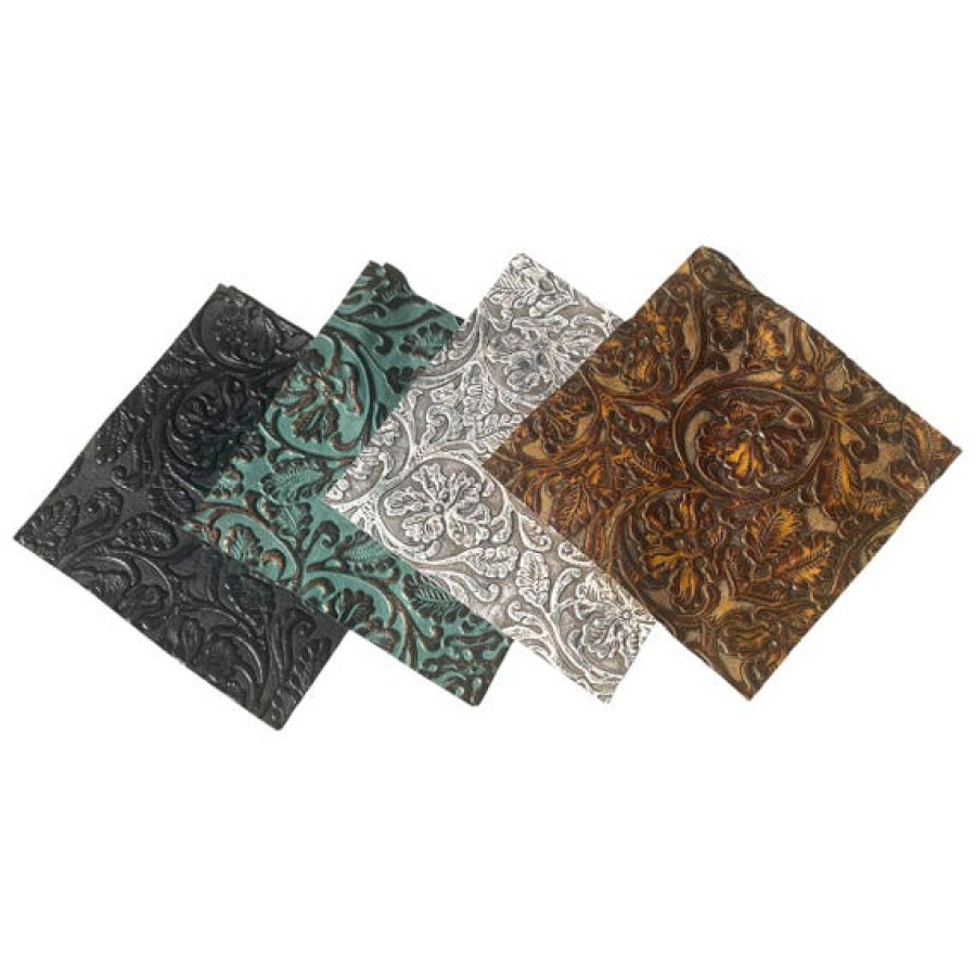 Genuine Cowboy Tool Embossed Leather | Metallic Leather | Various Sizes 2