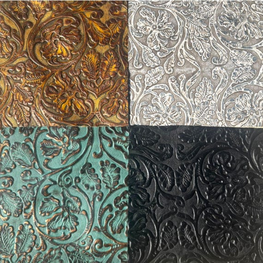 Genuine Cowboy Tool Embossed Leather | Metallic Leather | Various Sizes 4