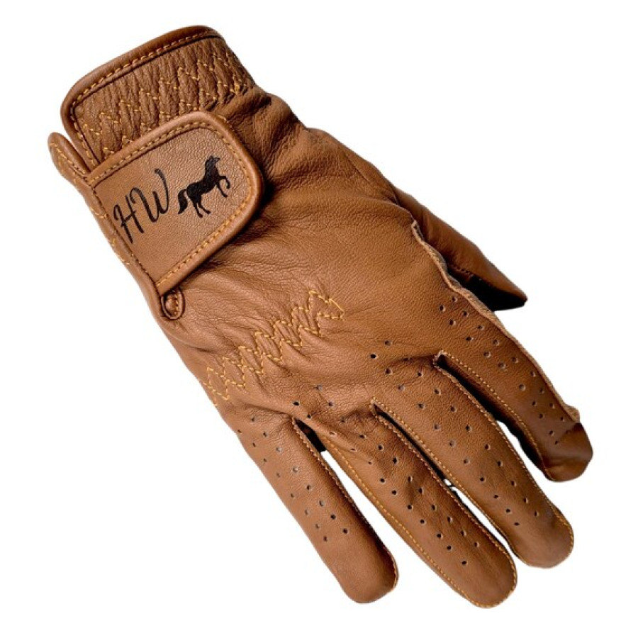 Personalised Ladies Leather Horse Riding Gloves - Laser engraved with text or logo of your choice 3