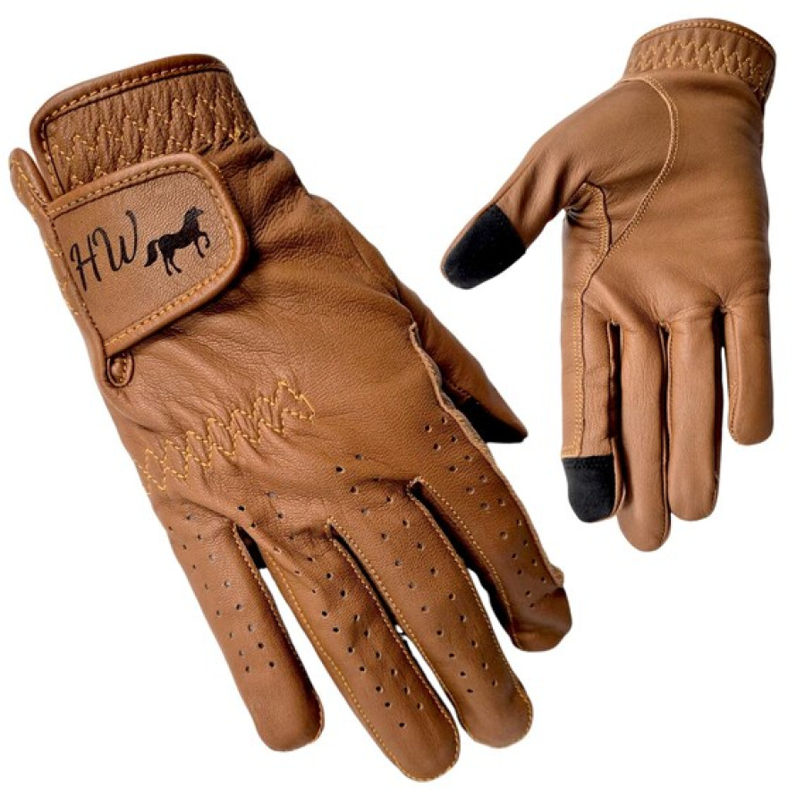 Personalised Ladies Leather Horse Riding Gloves - Laser engraved with text or logo of your choice 4