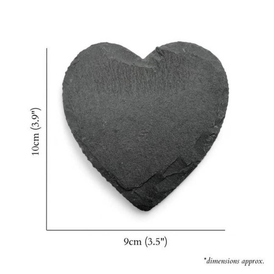 Natural Slate Coaster Set | Heart & Square Shaped Coasters | Unique Coaster Gift Set - 4 Pack 5
